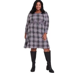 Torrid Black Faux Leather Corset Back Knee High Boot Size 9.5 W